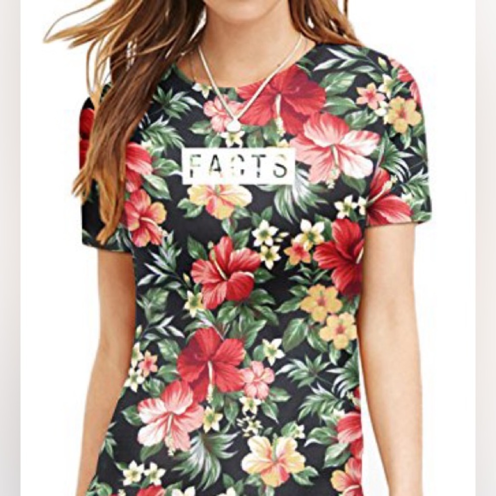 Floral Graphic T-Shirt Red mesh 3D - Picture 2 of 8